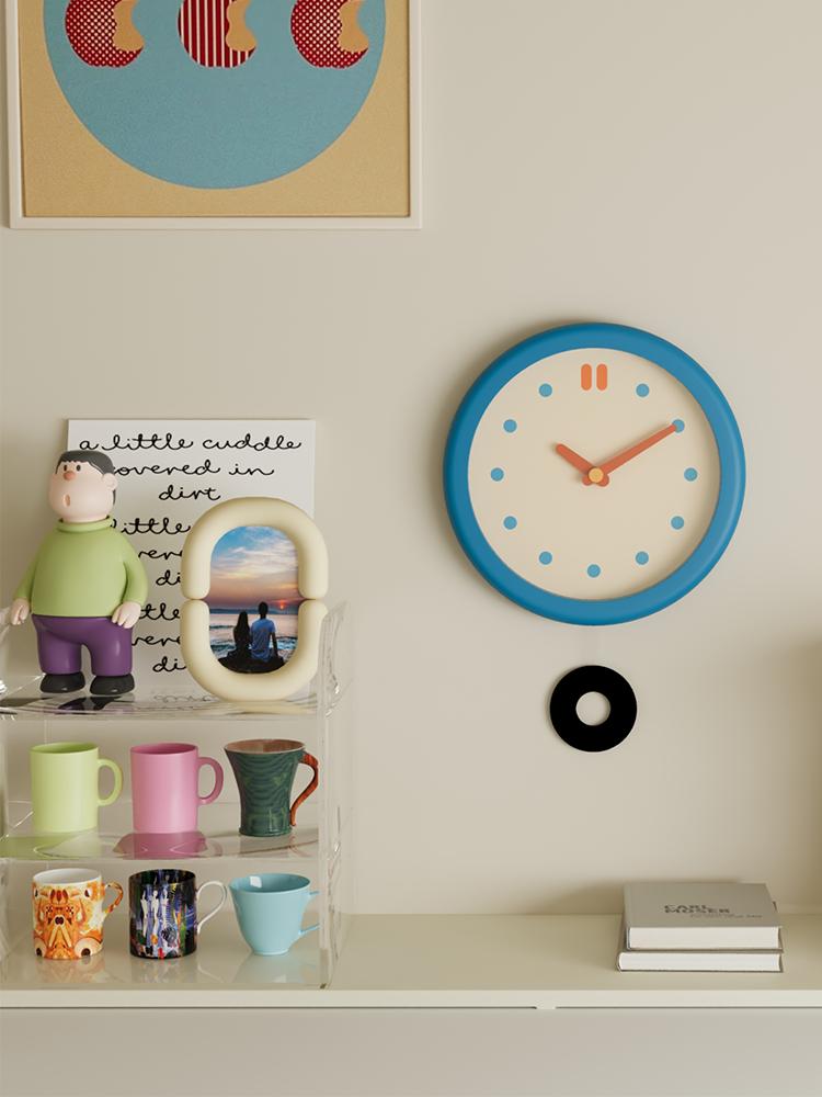 Vintage Round Blue Clock-4