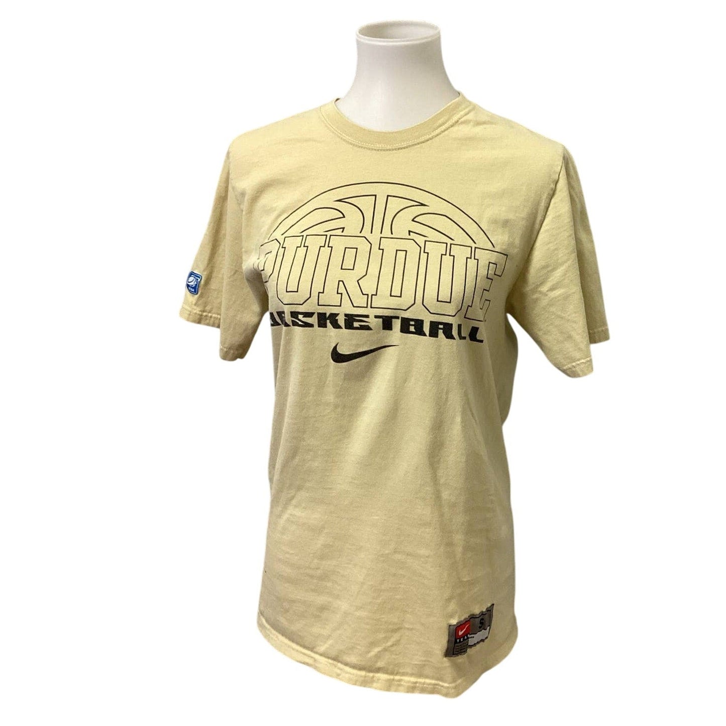 NCAA Nike Small Purdue Basketball 100% Cotton Short Sleeve Crew Neck Tee Shirt