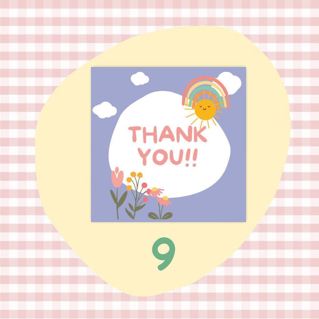50 PcsPack Square Simple Thank-you Card Coated Paper Business Cards