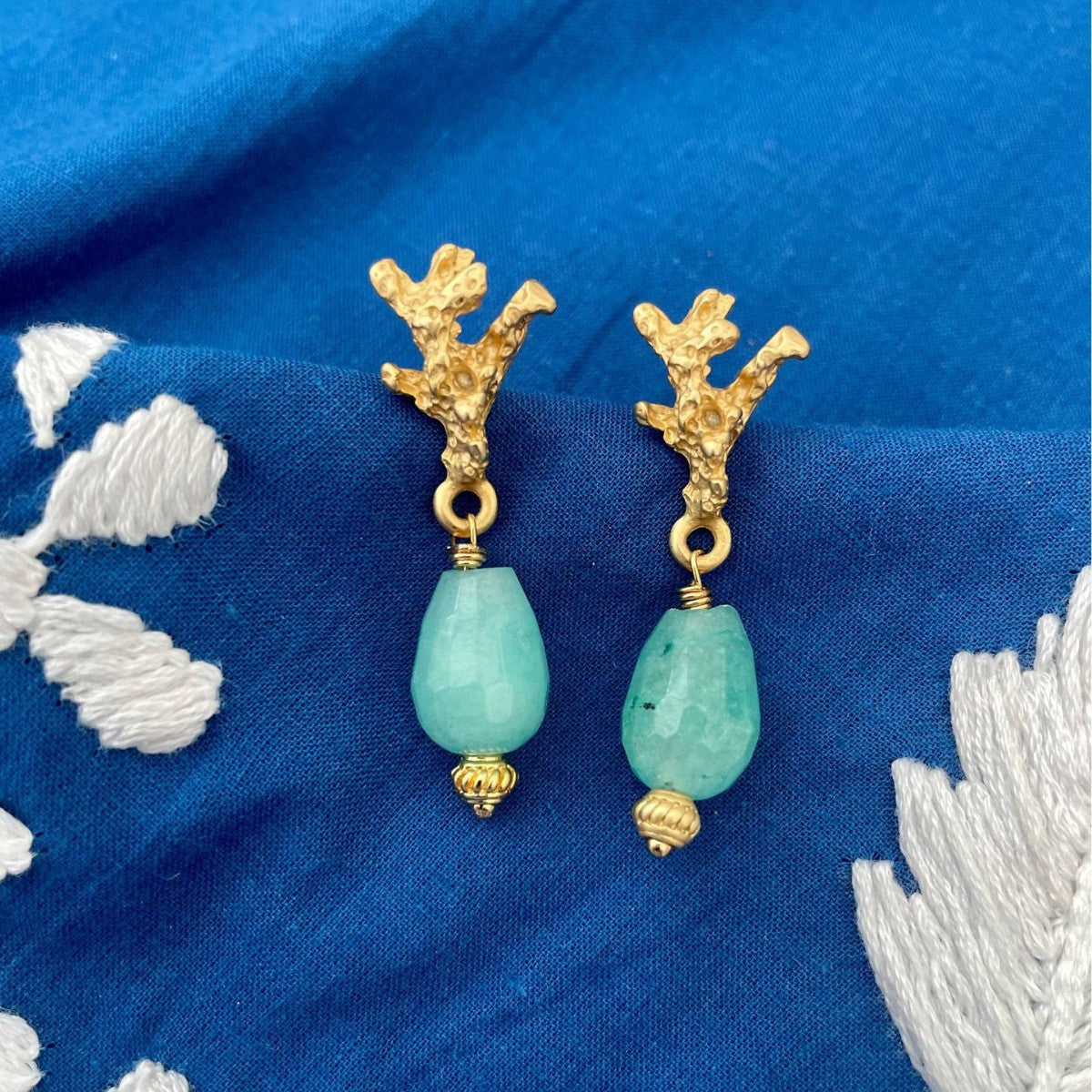 Fashionable Ocean Coral Stainless Steel Earrings
