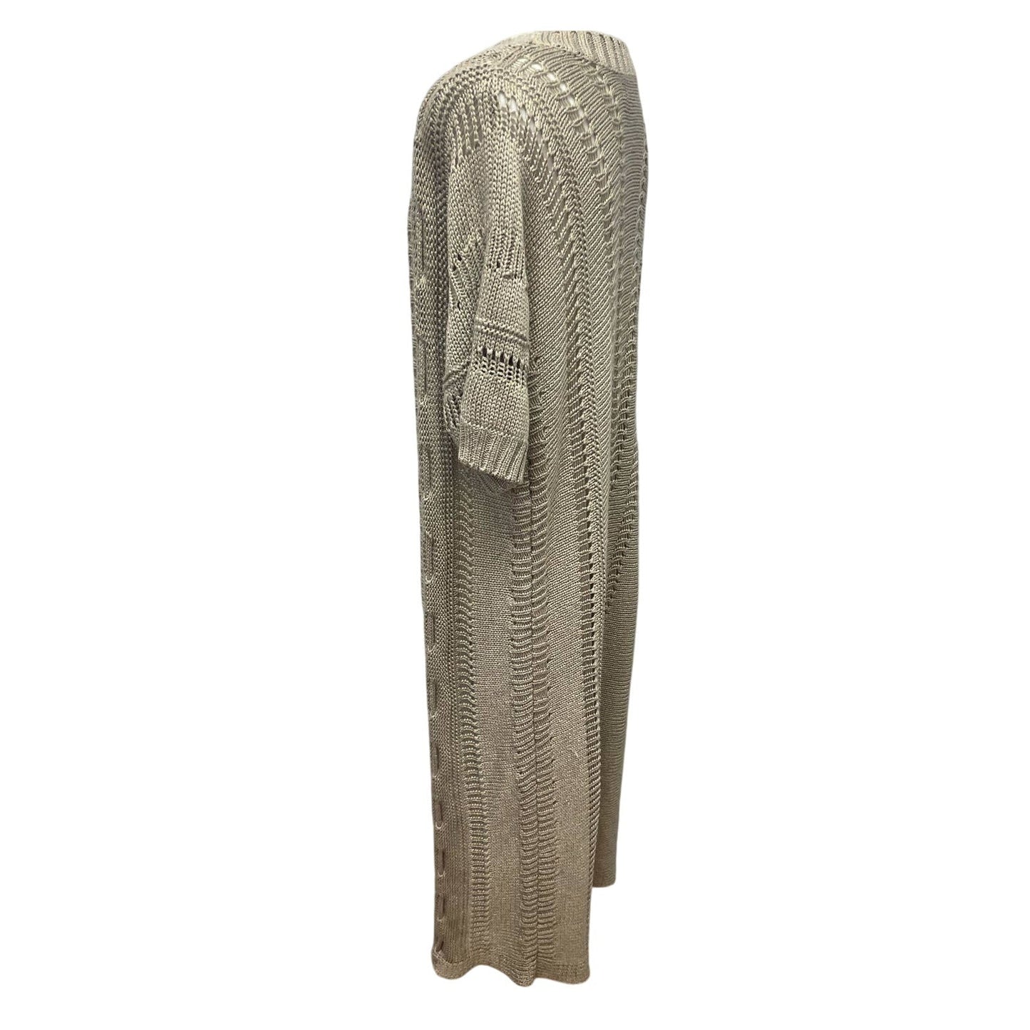 Venue Womens Medium Acrylic Short Sleeve Long Open Loose Knit Cardigan Sweater