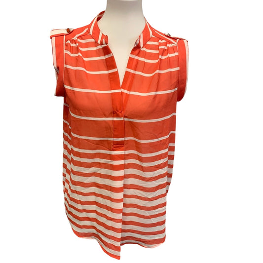 Antilia Femme Womens Small Sheer Striped Sleeveless Tank Top Blouse Shirt