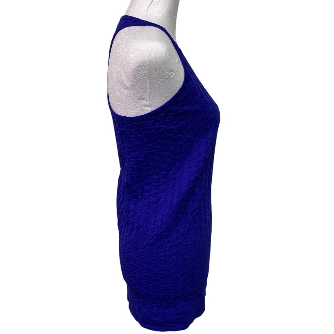 Athleta Womens Large Royal Blue Sleeveless Racer Back Textured Athletic Tank Top