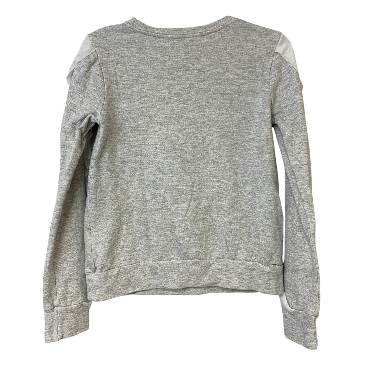 Upcycled Hand Printed Womens Small Smokey Gray Cat Long Sleeve Sweatshirt