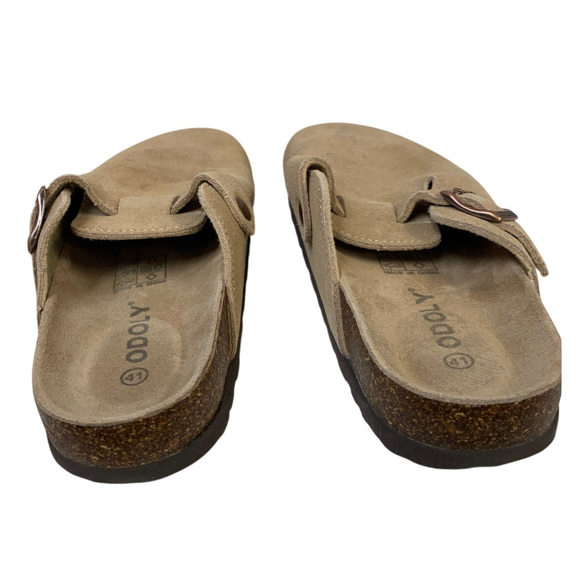 Odoly Womens Size 10 Brown Suede Clogs Sandals Closed Round Toe Slip On Shoes