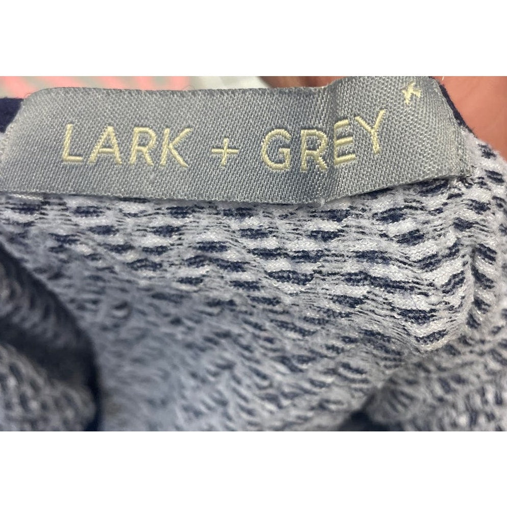 Lark & Grey Womens Medium Sleeveless Navy Striped Cotton Blend Maxi Dress