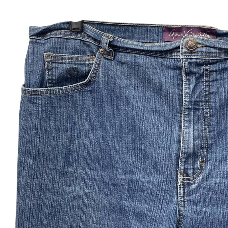 Gloria Vanderbilt 18 Long Stretch Cotton Tapered Leg Denim Blue Jeans 32 Inseam