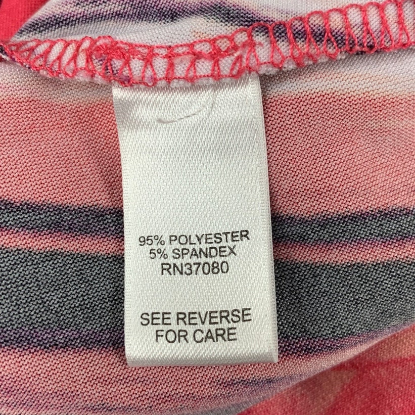 Cato Womens Size 22/24W Pink PolySpandex Sleeveless Striped Floral Maxi Dress