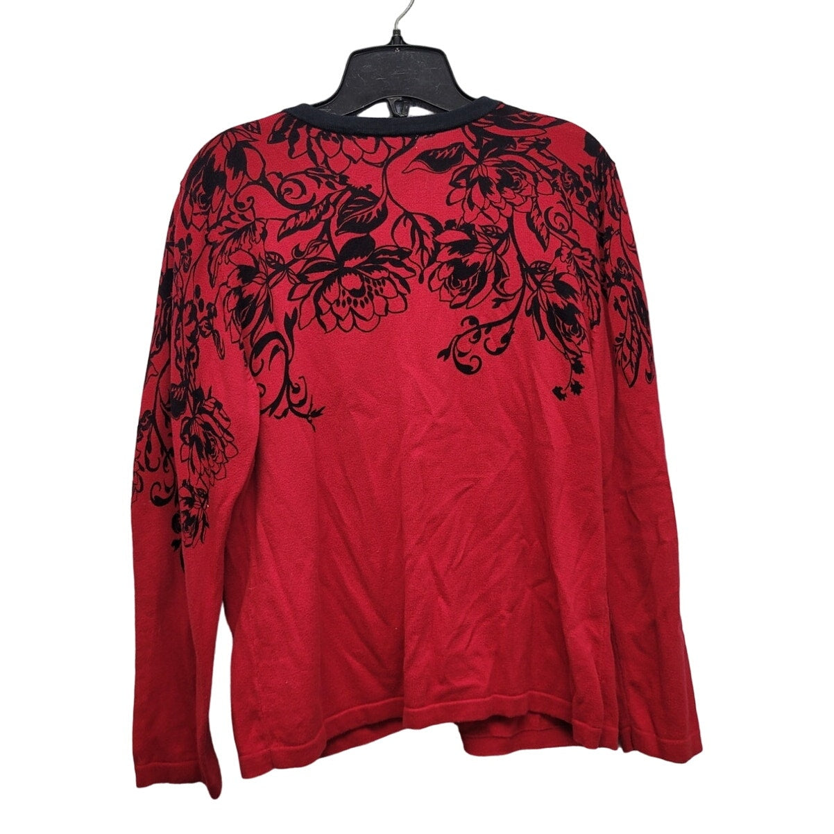 JM Collection Womens Large Petite LP 100% Cotton Long Sleeve Cardigan Sweater