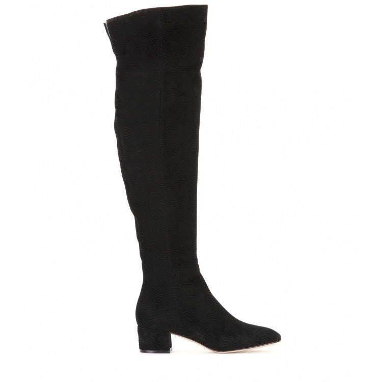 Above-the-knee Fashion Boots  European And American Style  Round Toe  Mid-height  Chunky Heel