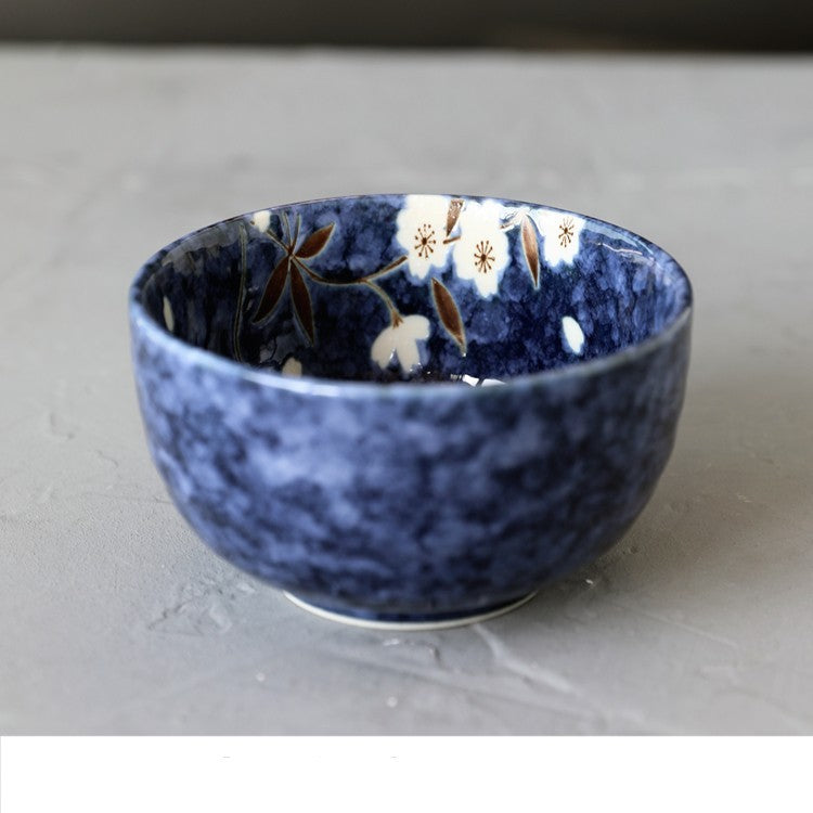 Blue Painted Into Cherry Blossom Multi-use Bowl Rice Porridge