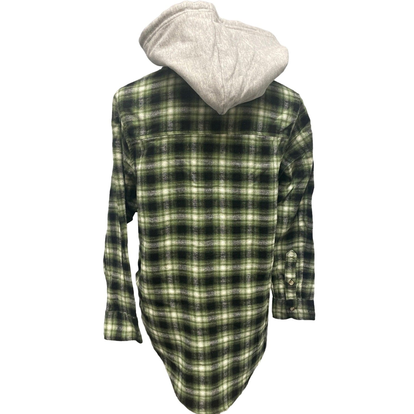 New Hand Printed Womens XL Black Lab Dog Long Sleeve Plaid Flannel Hoodie