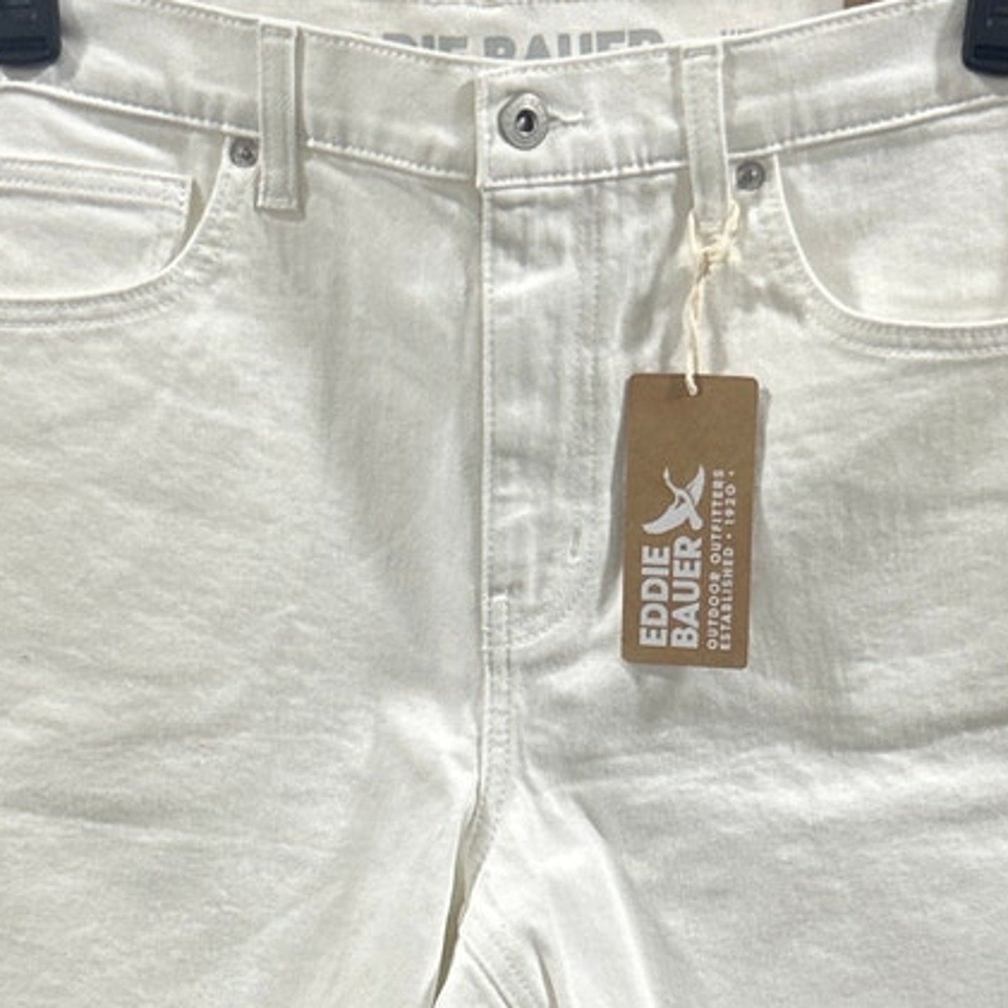 New Eddie Bauer Womens Size 2 White Stretch Cotton High Rise Cutoff Denim Shorts