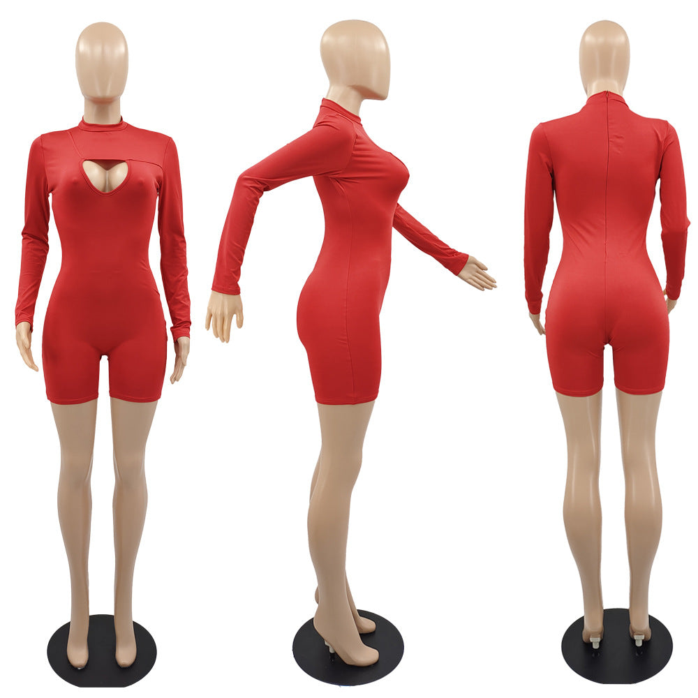 "The Jade" Casual Solid Color Short Bodysuit