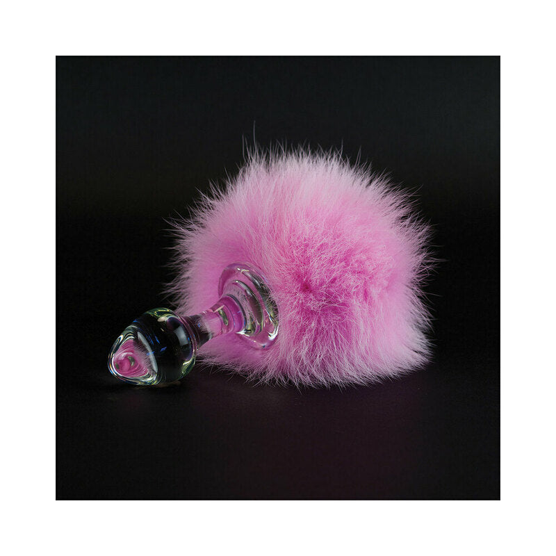 Crystal Delights Magnetic Bunny Tail Plug Pink-1