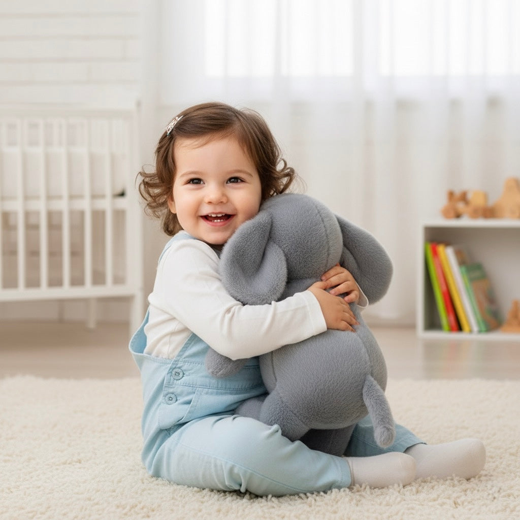 12" Elephant Plush Toy | Ultra-Soft Sensory Stuffed Animal | Nursery Keepsake