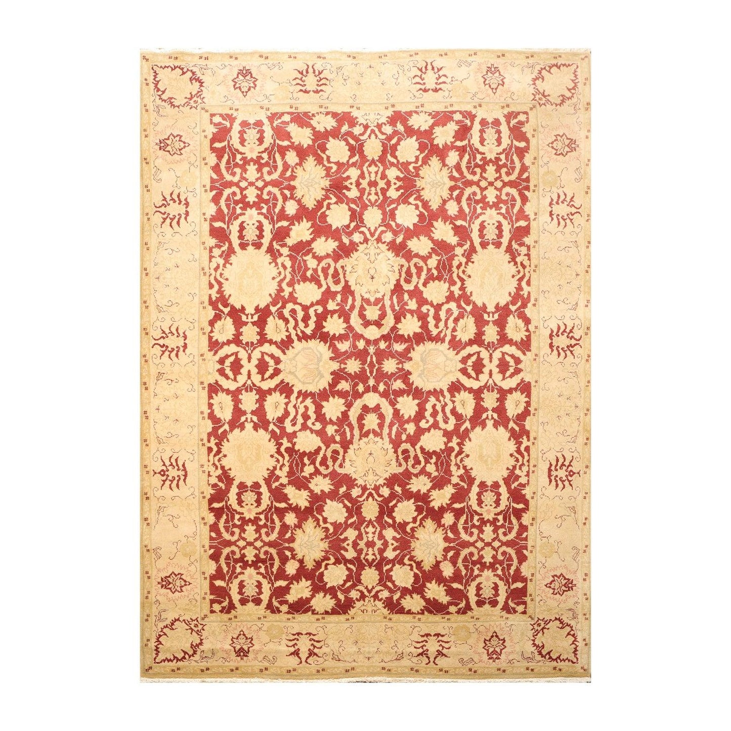 5'11" x 8’10" Hand Knotted Traditional Oushak Wool Oriental Area Rug Maroon-0