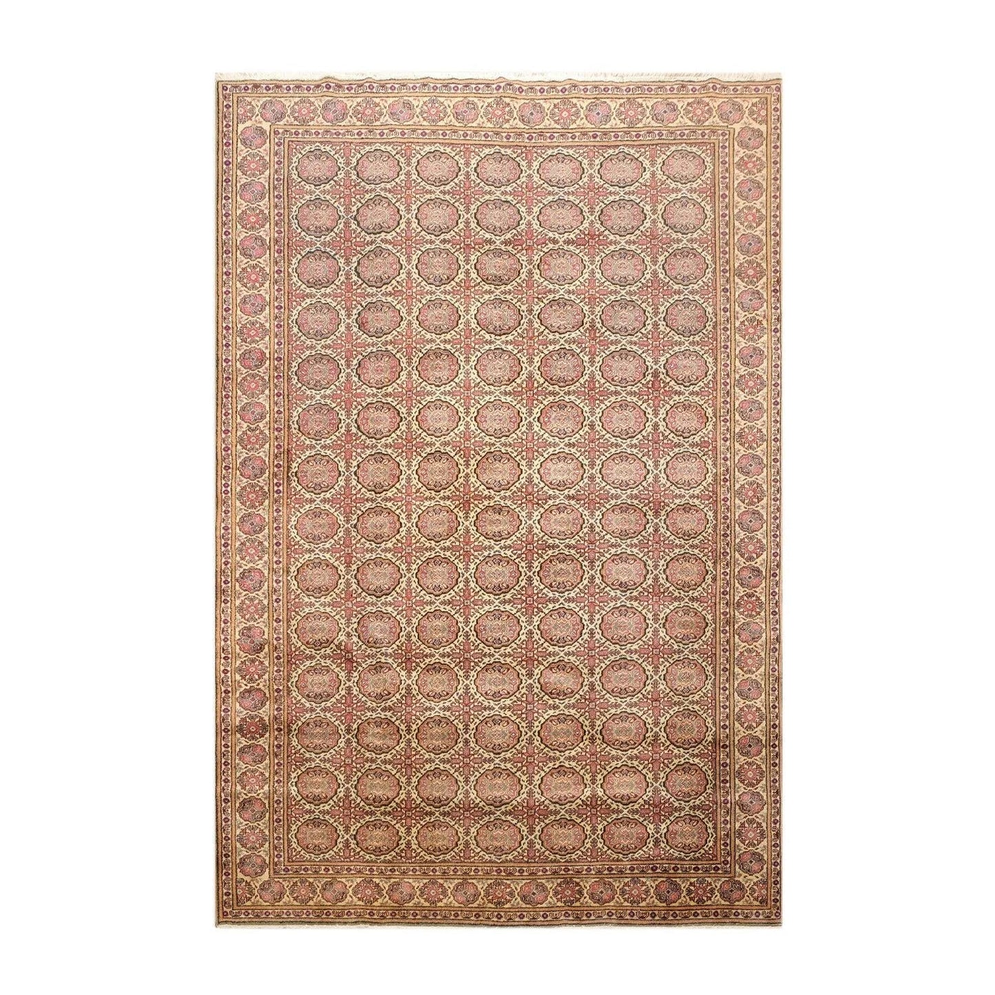 6x9 Beige, Rust Hand Knotted 100% Wool Kayseri Authentic Oushak Oriental Area Rug-0