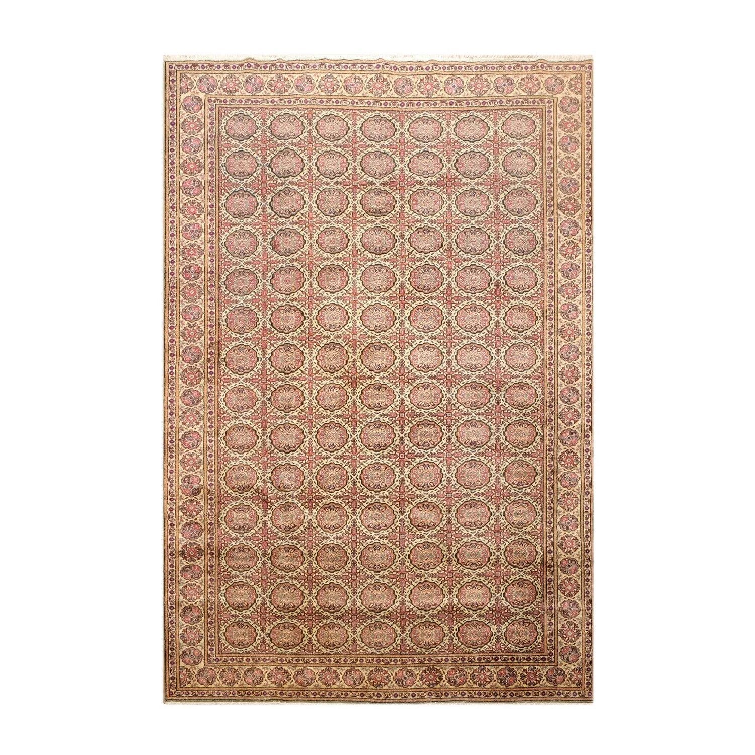 6x9 Beige, Rust Hand Knotted 100% Wool Kayseri Authentic Oushak Oriental Area Rug-0