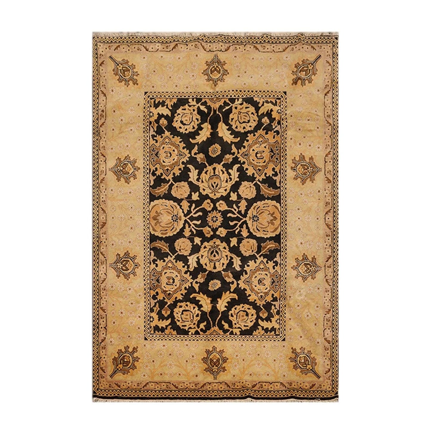 6' x 9' Hand Knotted 100% Wool Traditional Oriental Area Rug 6x9 Dark Chocolate-0