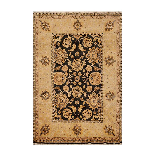 6' x 9' Hand Knotted 100% Wool Traditional Oriental Area Rug 6x9 Dark Chocolate-0