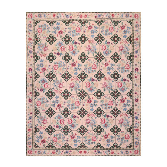 7'7" x 9'9" Hand Woven Traditional French Aubusson Needlepoint Area Rug-0