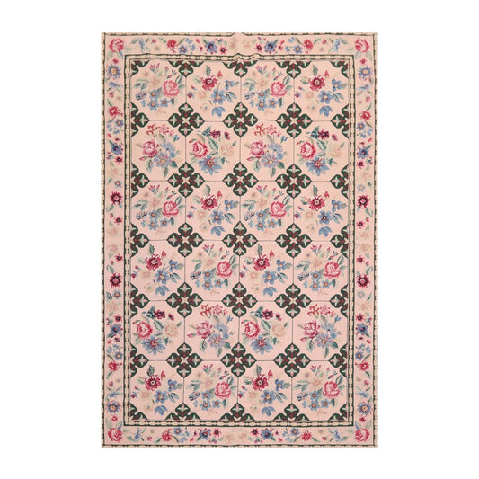 5'9" x 8'9" Hand Woven Traditional French Aubusson Needlepoint Area Rug Apricot-0