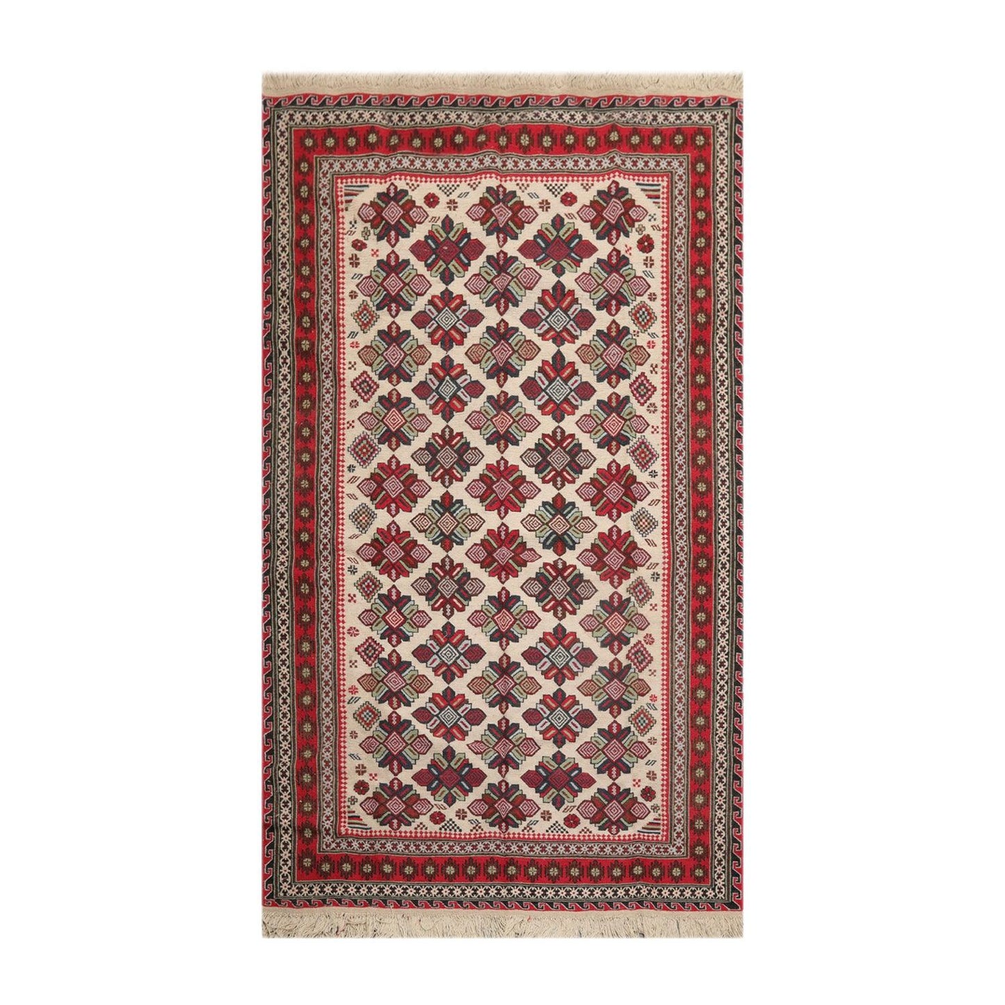 5'3" x 8'6" Vintage Wool Foundation Hand Knotted Wool Area Rug Beige-0