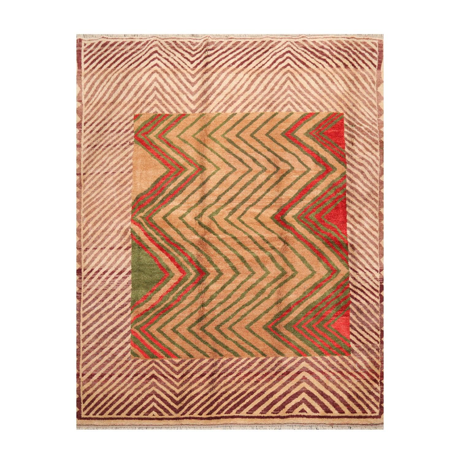 7'2" x 8'9" Rare Hand Knotted Plush Pile Authentic Turkish Yatch Area Rug Beige-1