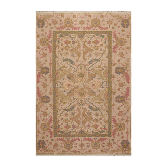5'9" x 8'9" Hand Knotted Reversible 100% Wool Tibetan Area Rug Tan-0