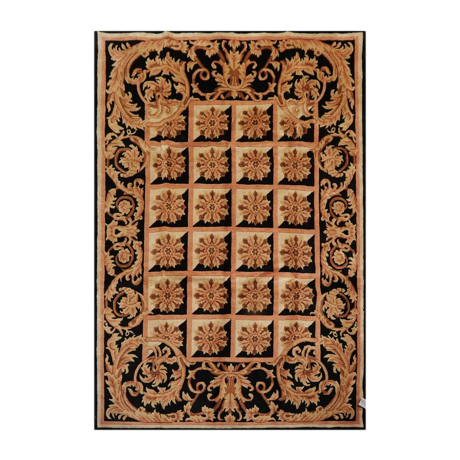 5'1" x 8'6" Hand Knotted Neo-Classic Tibetan Oriental Area Rug Traditional Beige-0