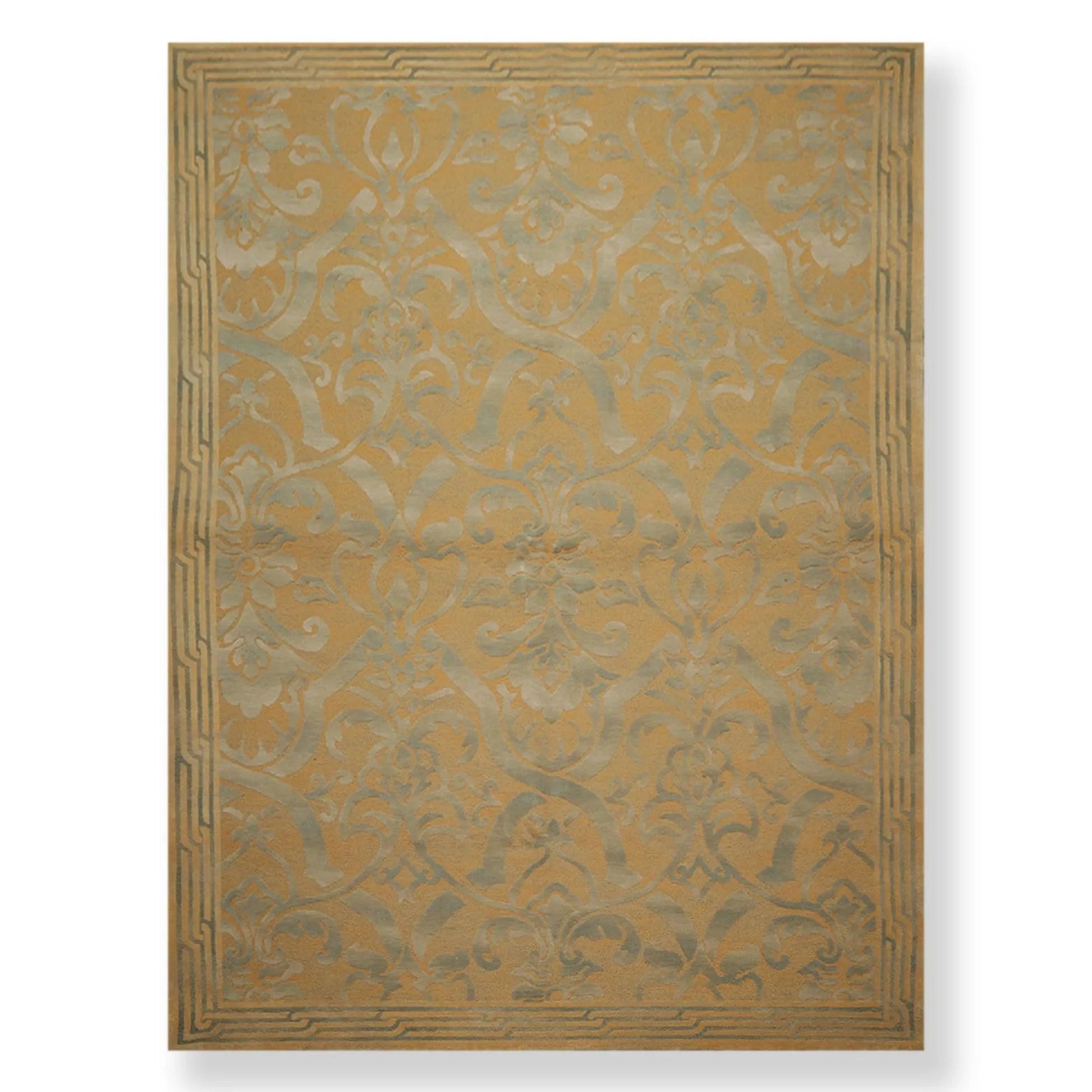 9x12 Tan Asmara French Aubusson Savonnerie Hand Knotted Wool Area Rug plush pile-1