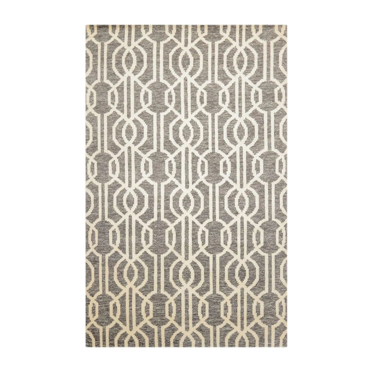 5' x 8' Hand Knotted Contemporary Designer Wool Oriental Area Rug Gray-0