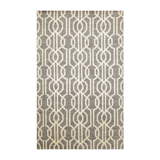 5' x 8' Hand Knotted Contemporary Designer Wool Oriental Area Rug Gray-0