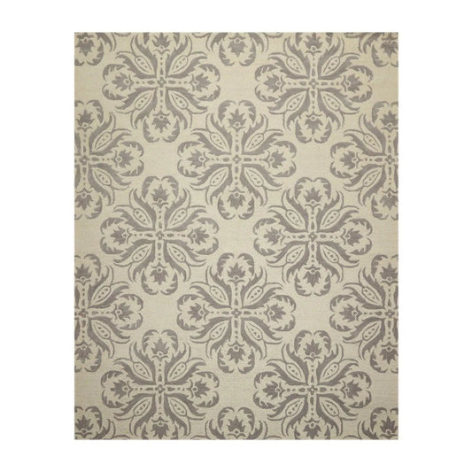8' x 10' Handmade Wool Loop & Cut Pile Transitional Oriental Area rug Beige-0