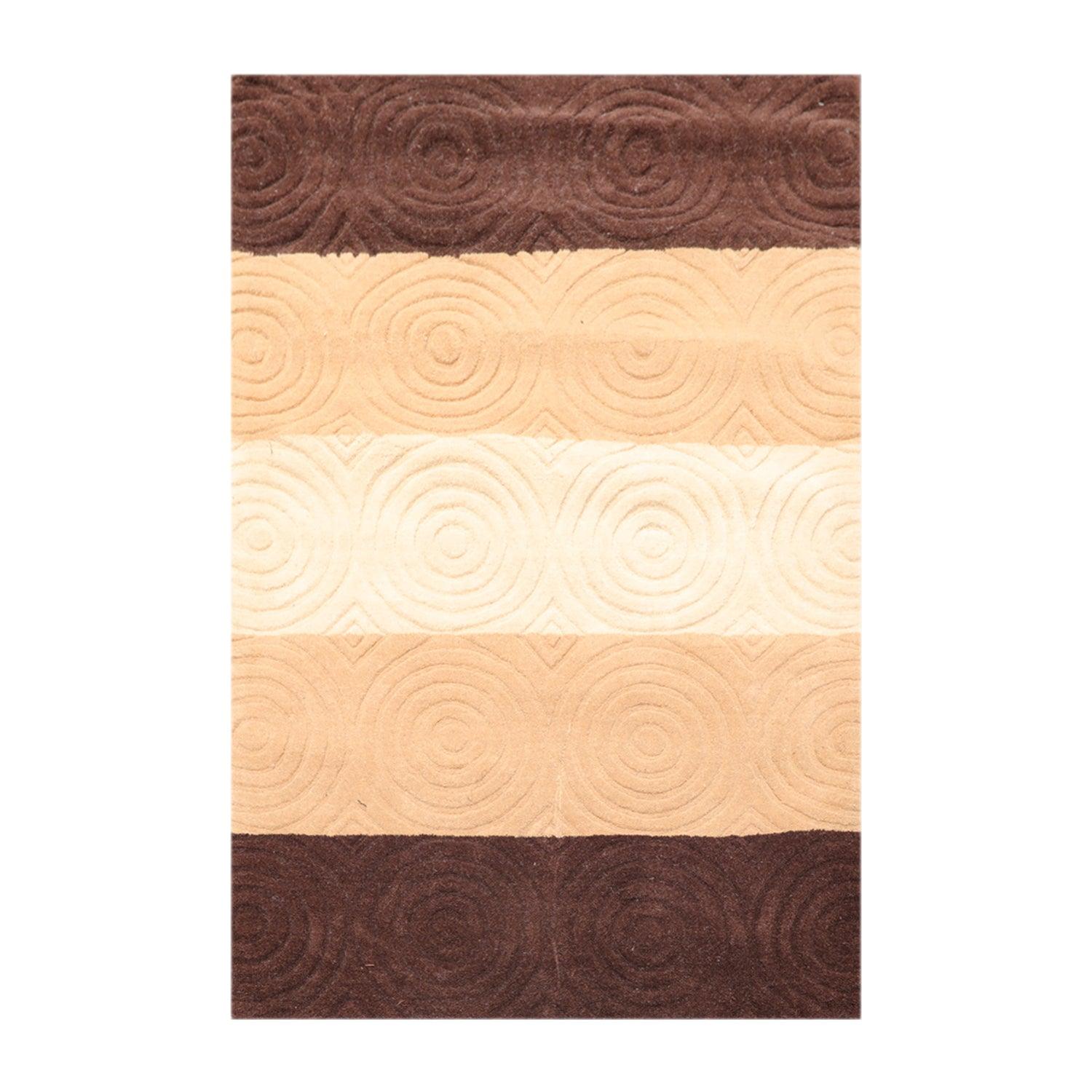 3'6" x 5'6" Handmade 100% Wool Modern Oriental Area rug Beige Brown-0