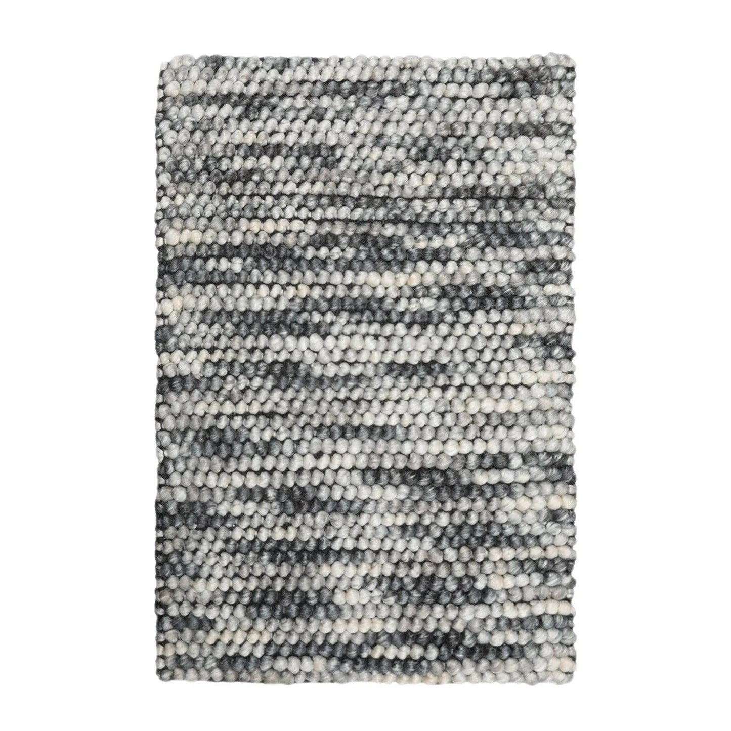 Multi Size Gray, Black Handmade Polyester Braided Mat Oriental Area Rug-1