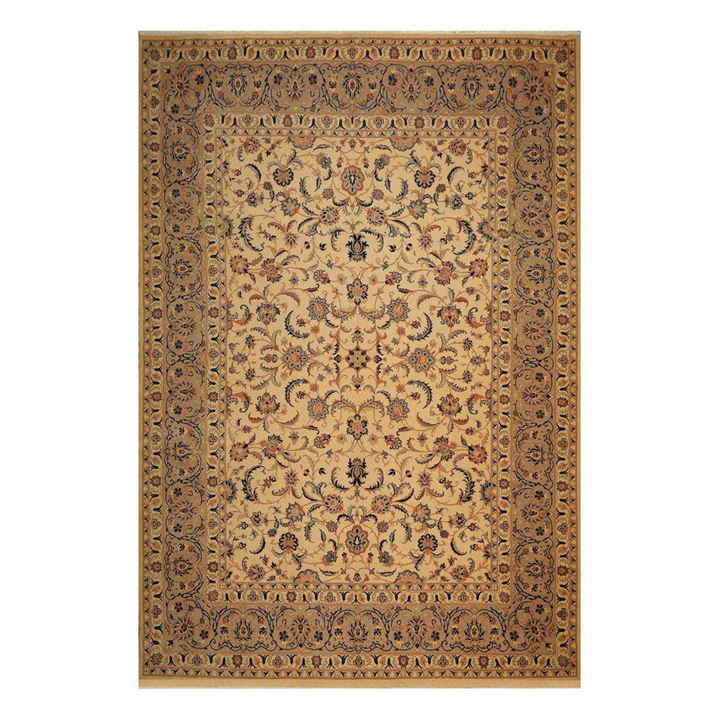 9'11" x 13'5" Hand Knotted Wool 250 KPSI Pak-Persian Area Rug Warm Beige-0