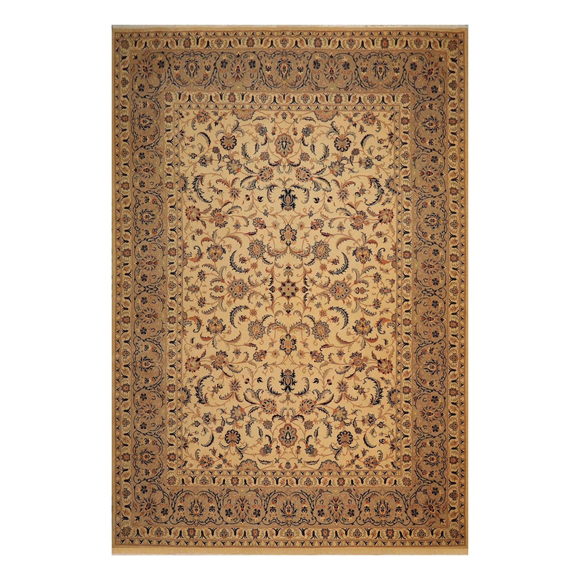 9'11" x 13'5" Hand Knotted Wool 250 KPSI Pak-Persian Area Rug Warm Beige-0