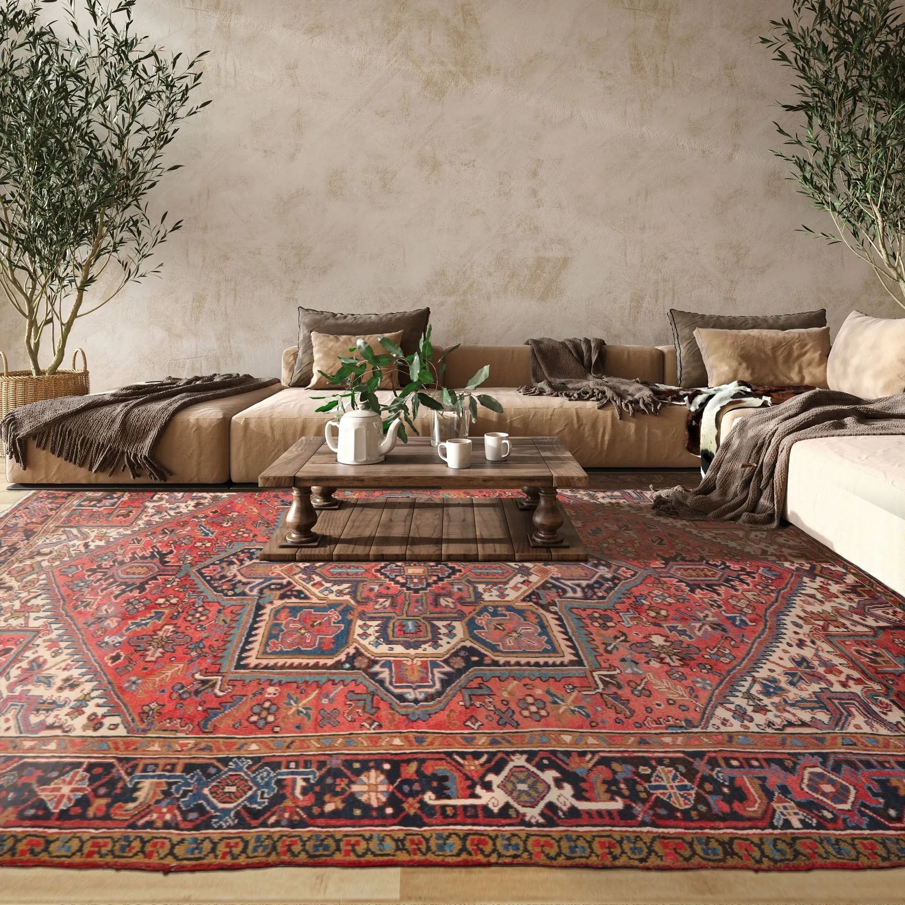 7'6" x 11'1" Early 20th century Antique Hand Knotted Wool Oriental Area Rug Apricot-1