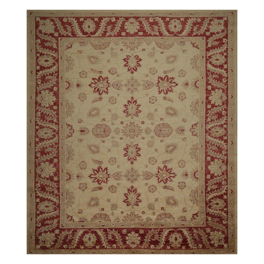 8'10" x 11'10" Hand Knotted Peshawar Stone wash Vegetable dyes Area Rug Camel-0