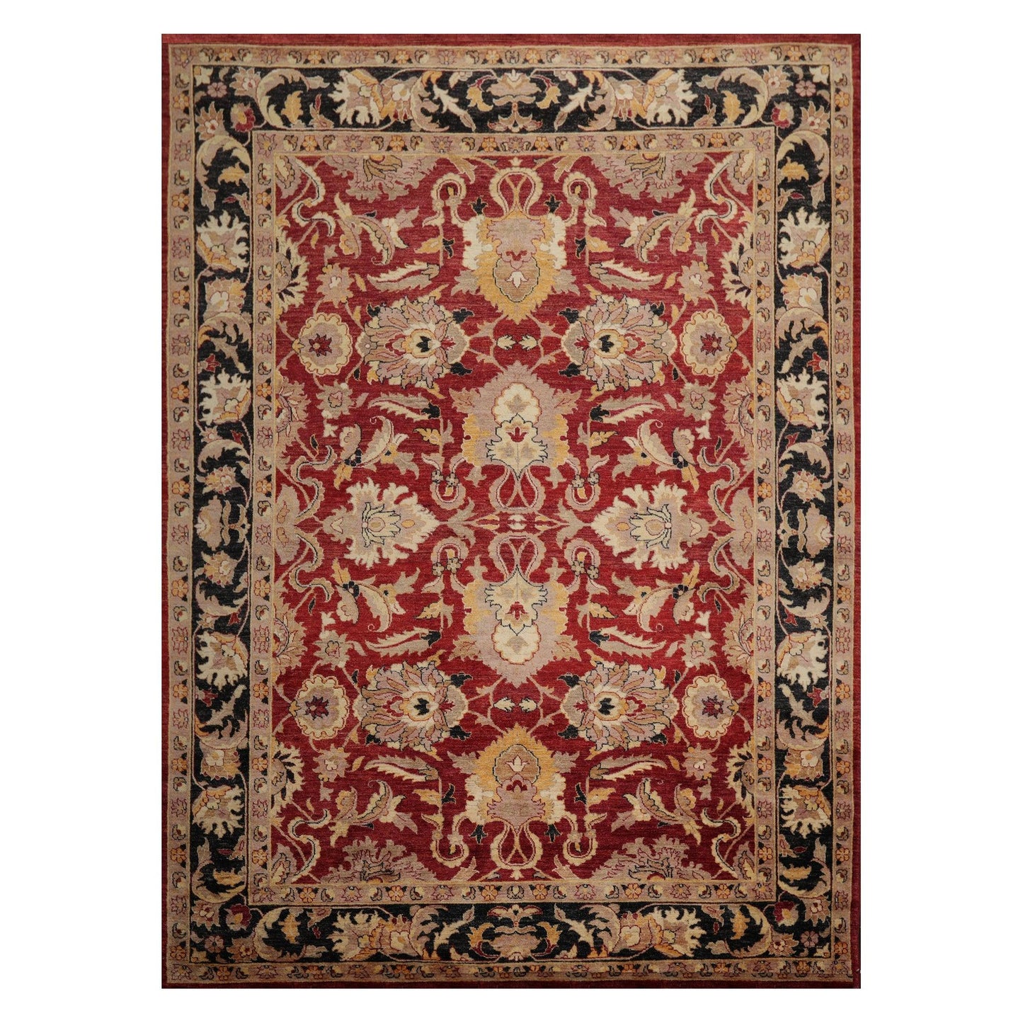 8'6" x 11'7" Hand Knotted Peshawar Stone wash Vegetable dyes 100% Wool Area Rug Rusty Red-0