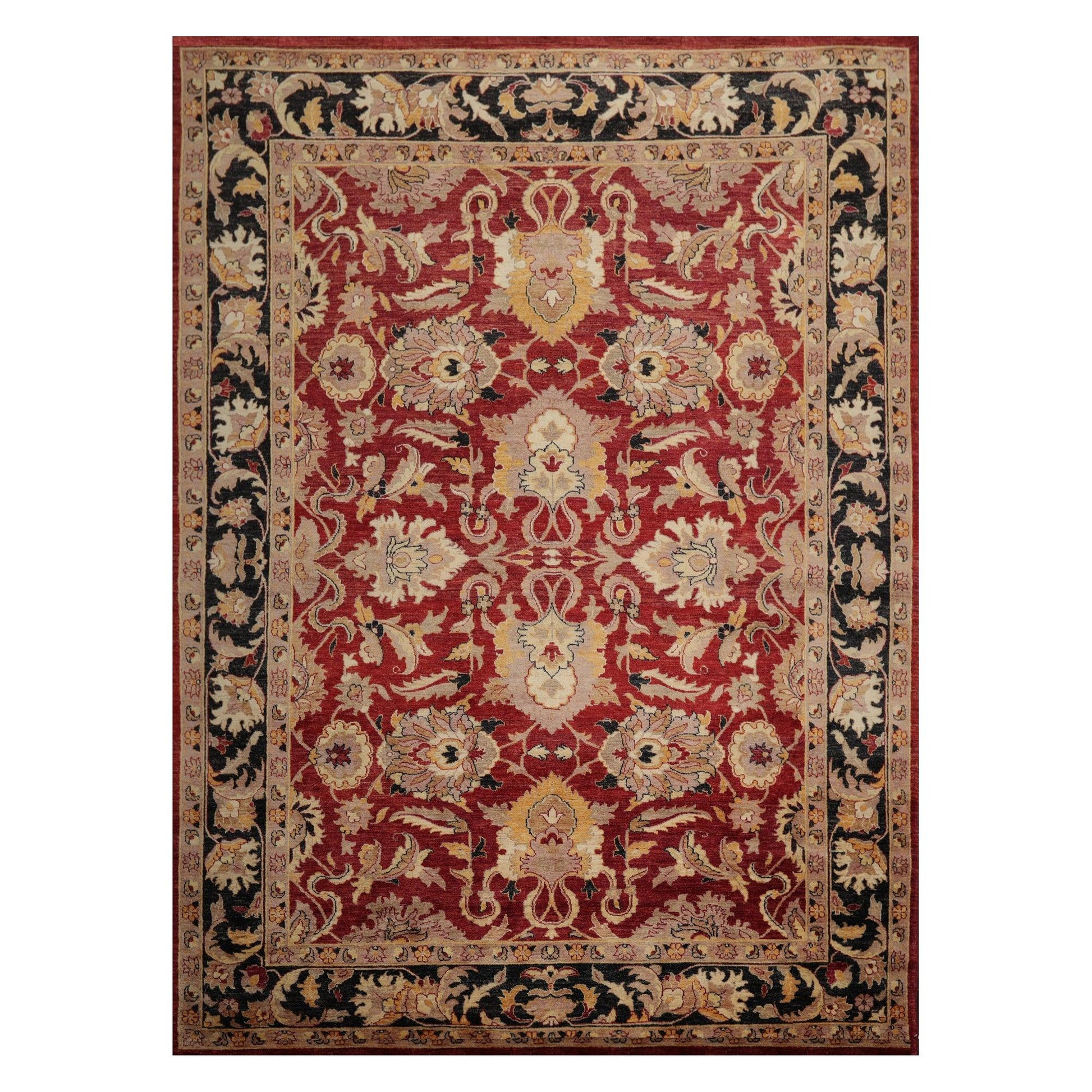 8'6" x 11'7" Hand Knotted Peshawar Stone wash Vegetable dyes 100% Wool Area Rug Rusty Red-0