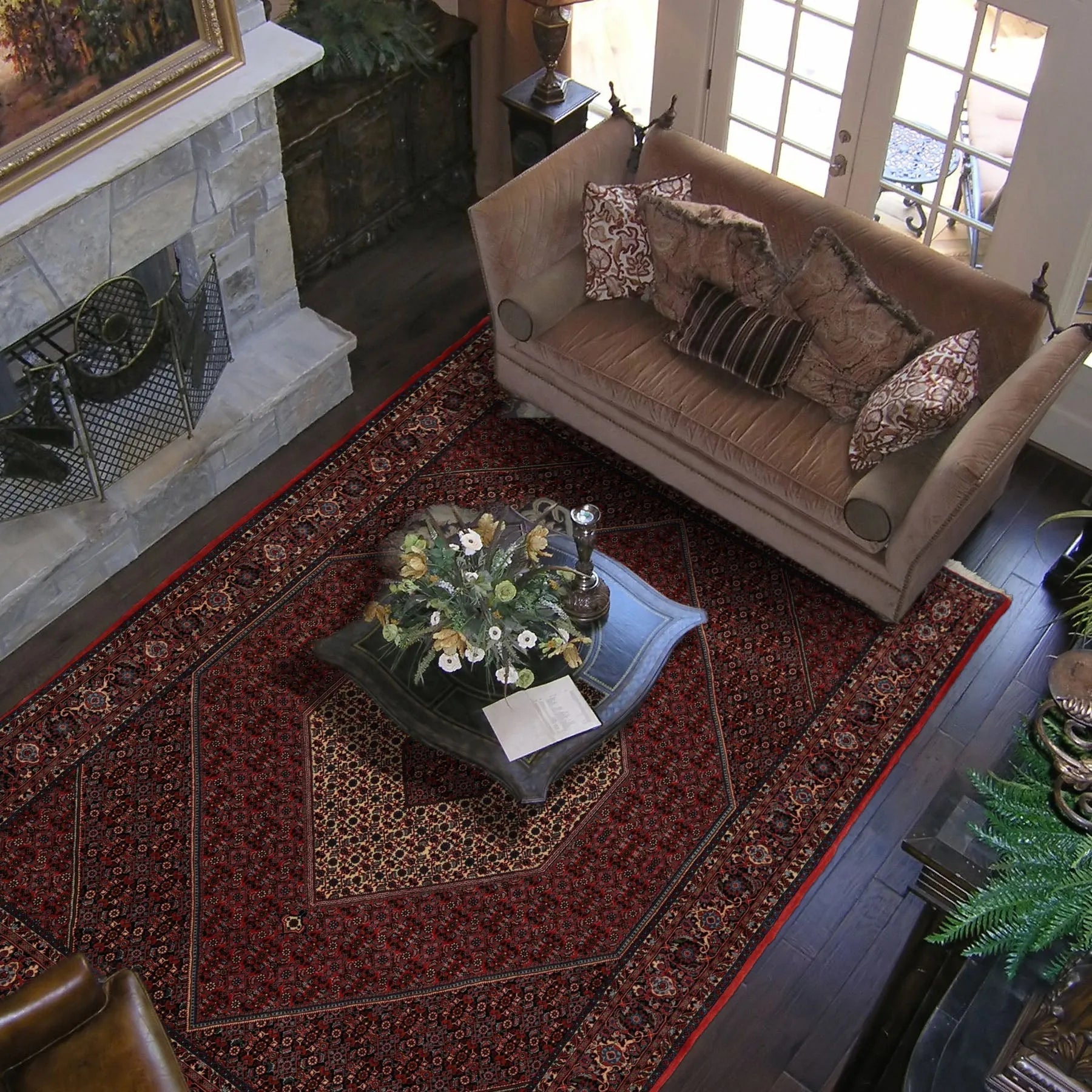 8x10 Red Hand Knotted Wool Authentic Bidjar medallion 300 KPSI Persian Oriental Area Rug-1