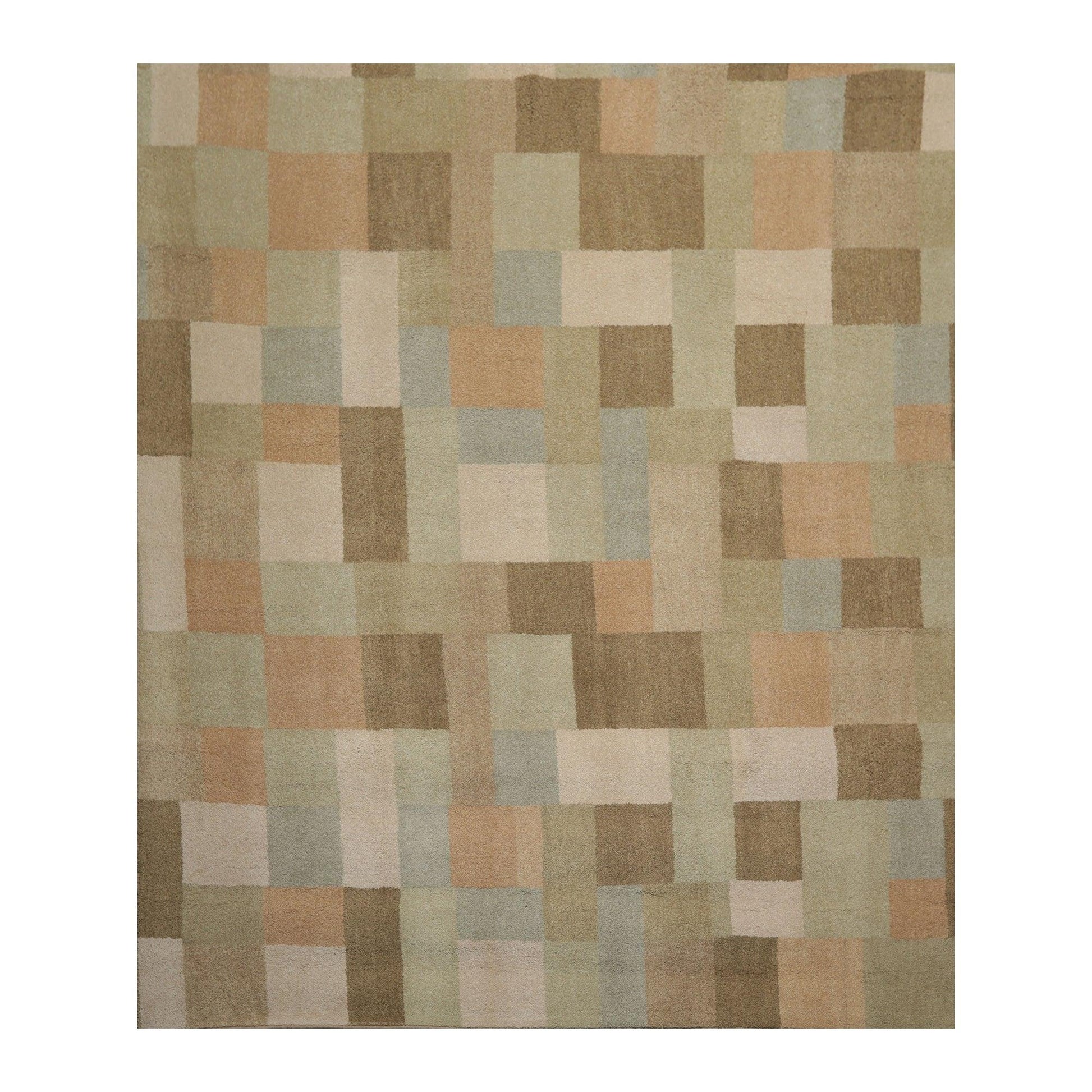 8' x 9'11" Modern & Contemporary 100% Wool Oriental Area Rug Moss-0