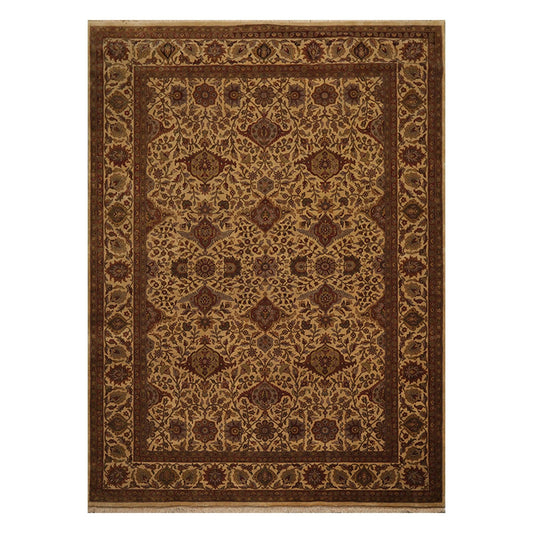 7'11" x 10'11" Hand Knotted 100% Wool 200 KPSI Jaipur Oriental Area Rug Tan-0