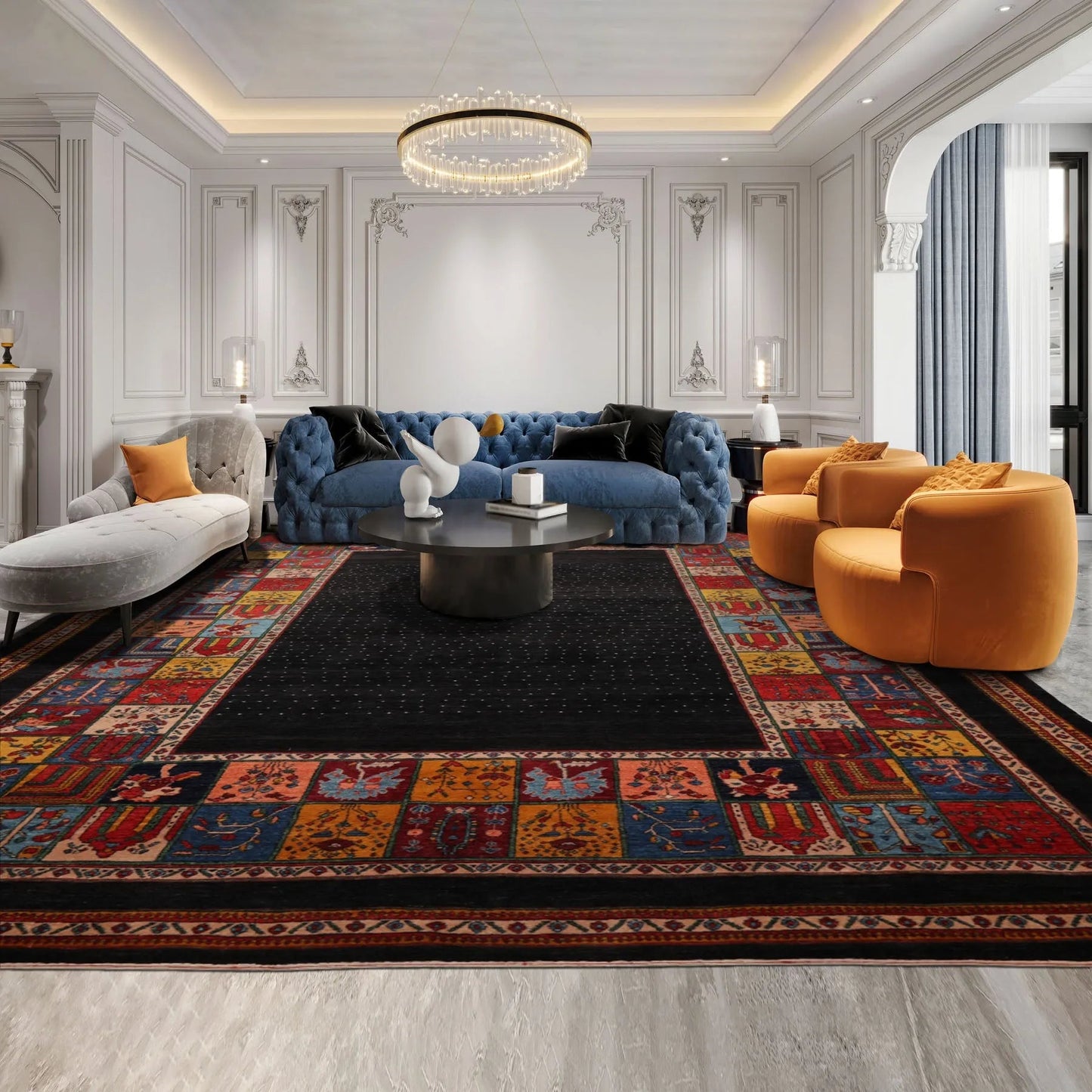 8'1"x 11'8" Hand Knotted Wool Gabehh Kashkuli 200 KPSI Oriental Area Rug Charcoal-1