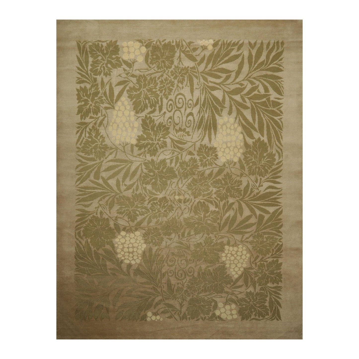 8'1" x 10' Hand Knotted Transitional Wool & Silk Tibetan Oriental Area Rug Moss-0