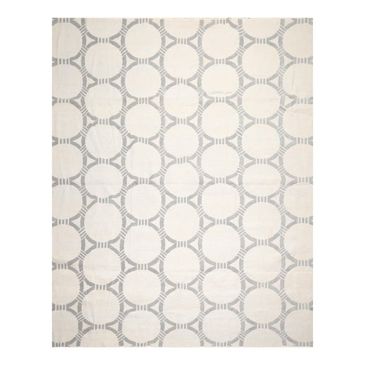 9'4" x 12'2" Hand Knotted Wool Contemporary High Low Pile Oriental Area Rug Tone on Tone Gray-0