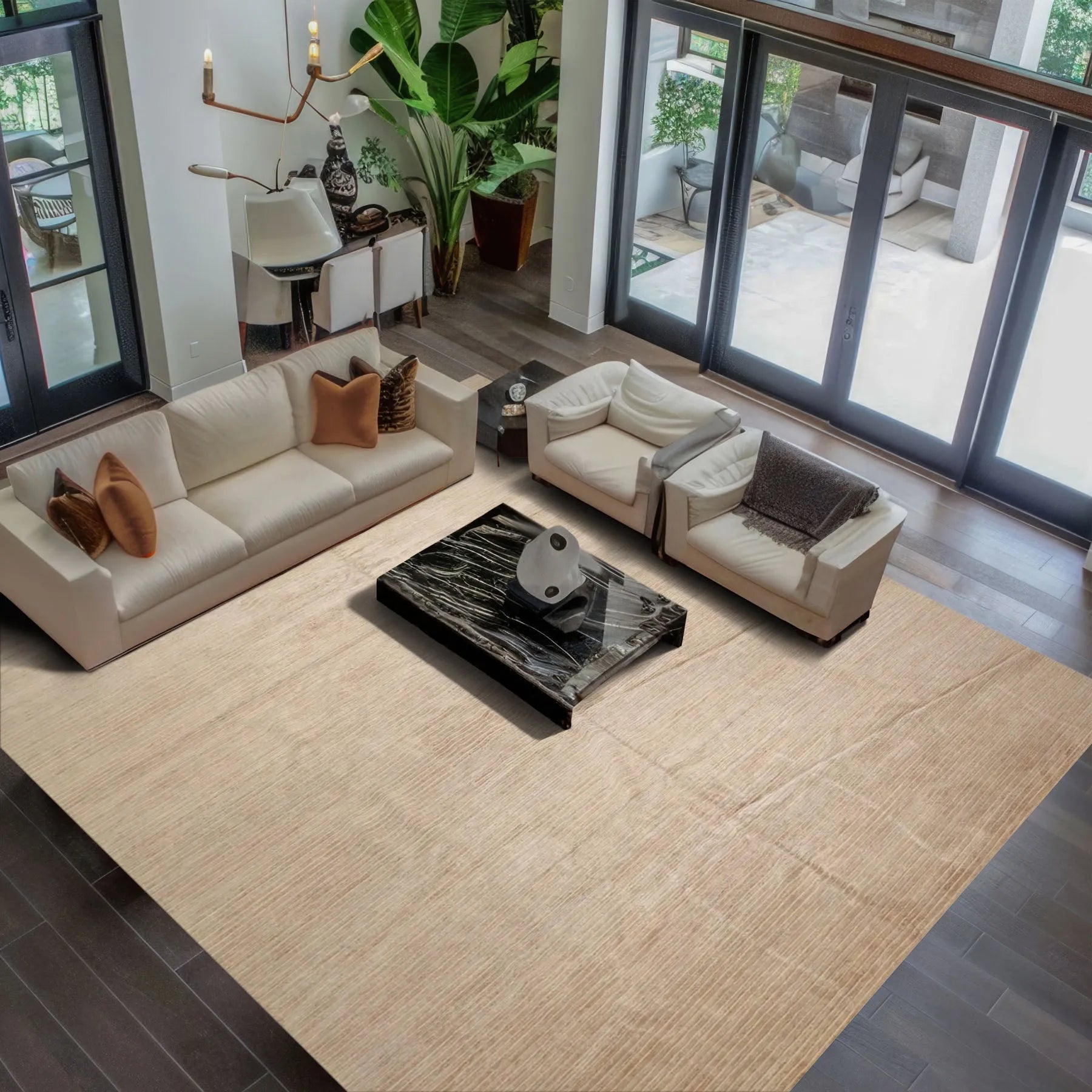 10'x14' Boho Bespoke Designer Hand Knotted High End Tibetan Area Rug Beige-0